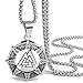 ELFASIO Stainless Steel Pendant for Men Necklace Viking Valknut Odin's Norse Warrior Chain Jewelry, Length 30 inch