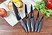 Kitchenized 5 Piece Knife Set with Bonus Peeler, Sharp Stainless Steel Blades and Carbon Fiber Design Handle, Rust proof, Stain Resistant, with Non-Stick Coating Knives