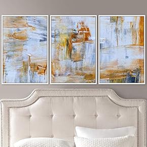 signwin 3 Piece Framed Canvas Wall Art Abstract...