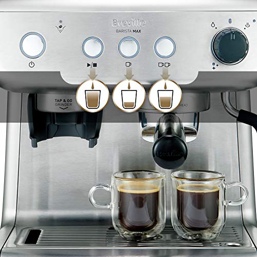 Breville Barista Max Siebträgermaschine | Espressomaschine/Kaffeemaschine mit integriertem Mahlwerk und Milchaufschäumer… – Bild 4