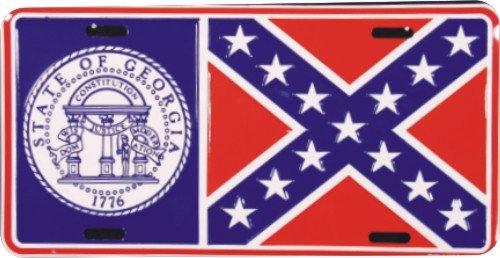 Georgia State Flag License Plate (Original Style)