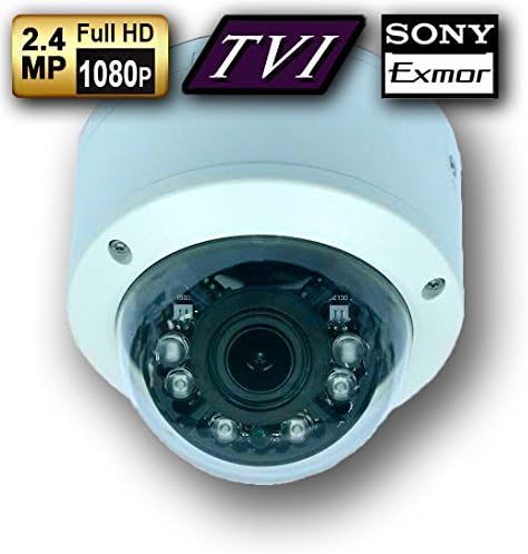 WattWire D-HKHDH1-ZW 1080P HD TVI 2.8-12mm Motorized Auto-Focus Lens Vandal Dome Security Camera, Night Vision Range Up to 90'. SONY Exmor 2.4 Mega Pixel Image Sensor.