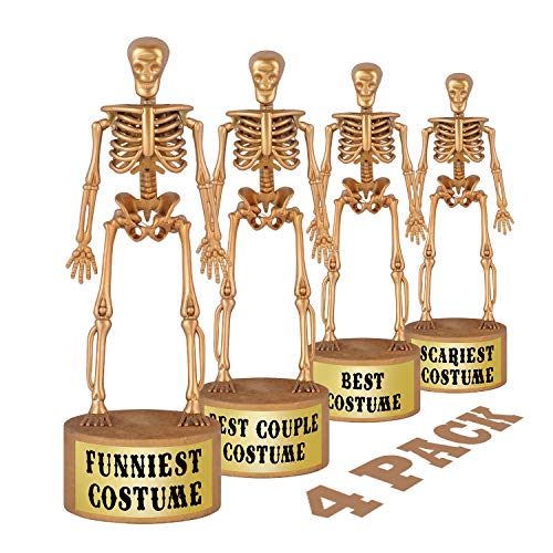 Costumes Contests - Halloween Party Supplies - Golden Skeleton Trophies for Kids Costume Contest Awards