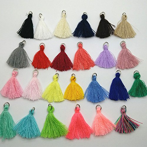 25pcs Multi-Colors Mini Tassels DIY Craft Supplies Jewelry Tassels Chunky Tassel Fringe Trim