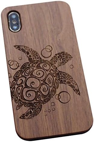 VIVIPOW Wood Phone Case For iPhone X, iPhone X Wooden Case (Turtle- Walnut)