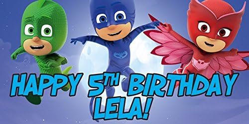 PJ Mask Personalized Birthday Banner/Backdrop