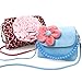 Bundle Monster Cute 2pc Little Girls Fashionable Fun Fuzzy Floral Handbag Set