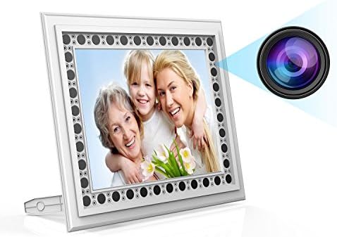Hidden Spy Camera Photo Frame, Conbrov T10W HD 720P Hidden Camera Night Vision Motion Activated Nanny Cam Covert for Home Security with Built-in 10000mAh Battery Up to 2 Year Standby Time