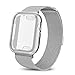 AdMaster Compatible for Apple Watch Band 44mm, Stainless Steel Mesh Milanese Sport Wristband Loop with Apple Watch Screen Protector Compatible for iWatch Series 4 Silver