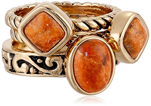 Barse "Glisten" Bronze Orange Sponge Coral Stack Ring, Size 8