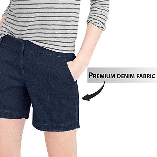 Womens Super Comfy Bermuda Walking Short BW31201X Indigo 16 - Thumbnail 3