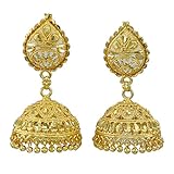 Banithani 18K Gold Plated Big Drop Dangle Jhumka Jhumki Earrings Set New Bollywood Jewelry