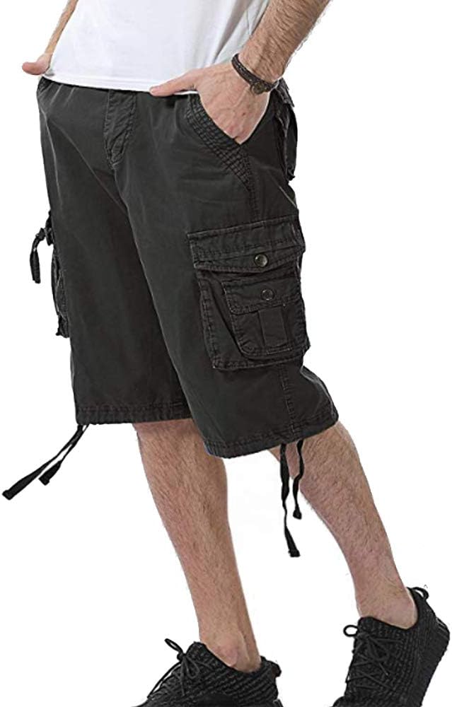 Mens Casual Loose Fit Cargo Shorts Camo Shorts with Multi Pockets Fashion Shorts