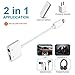 Lightning Adapter, Lightning Splitter Adapter & 3.5mm Headphone Jack, 2 in 1 Lightning Headphone Audio & Charge Adapter for iPhone 7 / 7 Plus, Support Non-Apple Original Headset(white)