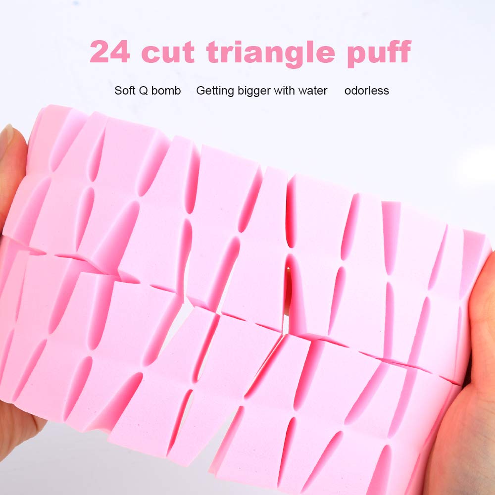 48 Pieces Makeup Sponge Blender For Face Curve Blending, Teenitor Latex Free, Small Wedge Shaped Smooth Apply Beauty Sponge Applicator For Liquid Cream Foundation Halloween Costume Festival Makeup : Beauty
