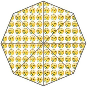 Funny Emoji Crying Face Custom Fashion Patio Umbrellas Windproof Sun Rain Foldable Umbrella For Outdoor