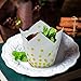 Resinta 150 Pieces Tulip Baking Cups Cupcake or Muffin Liners for Birthday Party Wedding Decoration,White With Gold Dots