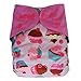 EcoAble Baby Charcoal Bamboo All-In-One AIO Cloth Diaper w/ Pocket, Size 10-30Lb (Cupcake)