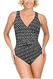 Miraclesuit Kirkland Signature Shirred One Piece Swimsuit for Women (12, Spot on Wrap)