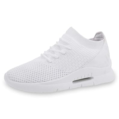 Damen Turnschuhe Strick Sock Knit Schnür Sneaker Fitness Laufschuhe Leichte Sportschuhe