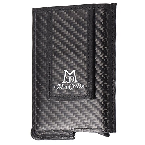 ManChDa Ultra-Light Mini Wallet - MAN'S Money Clip Carbon Fiber Durable Large Capacity Black Wallet Card Wallet