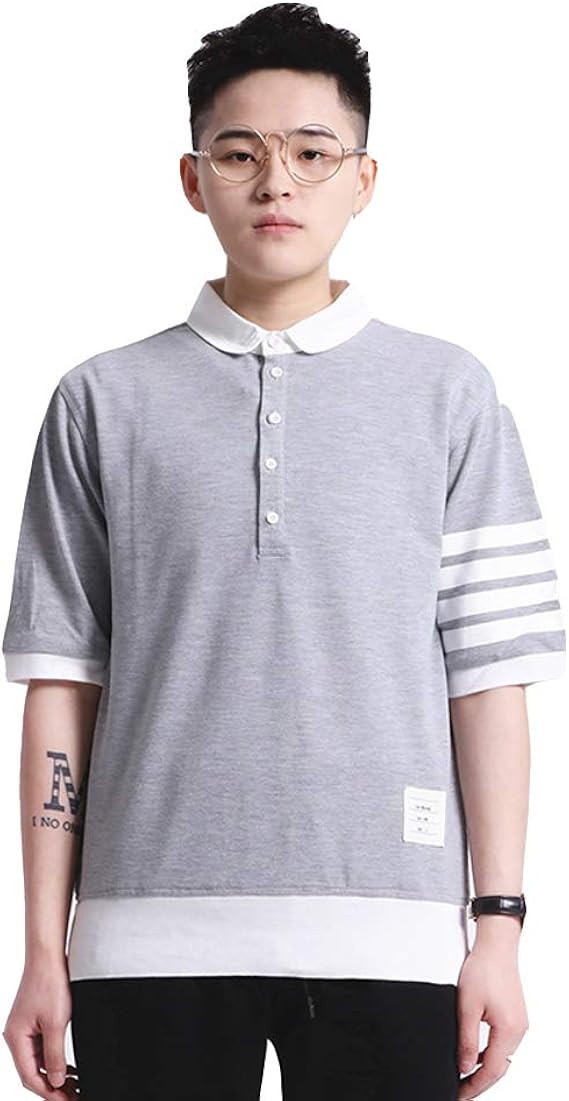 Amazon おてんば娘トランスレズビアン用baronhongコットンファッション半袖ボタンダウンtシャツ シャツ ブラウス 通販