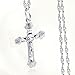 YFN Men Jesus Christ Cross Pendant Necklace Sterling Silver Crucifix Cross Catholic Necklace Box Chain 22 Inch (Men Jesus Christ Cross Necklace 22 Inch) (Jesus Christ Necklace)