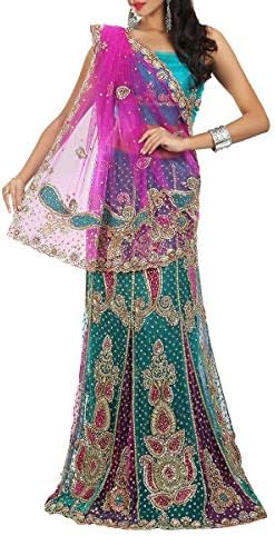VinHem Fashion Indian Ethnic Wear Designer Multicolour Lehenga Style Saree