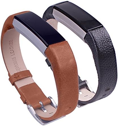 Smartwatch Accessory Fitbit Alta Replacement Bands Genuine Leather Bands for Fitbit Alta HR and Fitbit Alta Brown and Black Pack