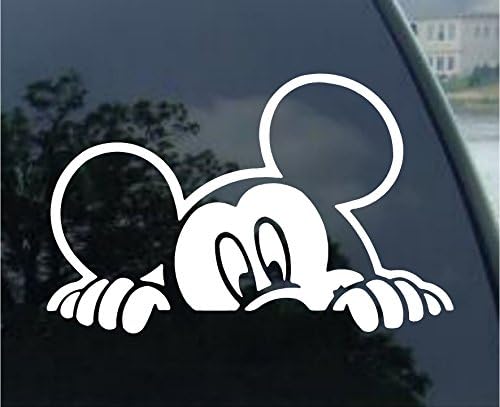 Mickey Mouse Disney Peeking Looking Car Window Decal Sticker (3" (2 Pack) any color)