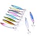 Aorace 10pcs 8.7cm/40g Saltwater Fishing Casting Metal Jig Shore and Boat Jigging Lure Bait Fishing Lures Hard Spoon Treble Hooks Tackle Salmon Bass