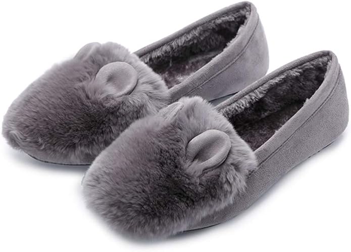Amazon Aybto うさぎの耳付き モカシン ファー パンプス レディース ぺたんこ ローファー ふわもこ ファーモカシン あったか ファー スリッポン 靴 秋冬 靴 ムートン ぺたんこ 秋 歩きやすい 靴 フラット ボア 春物 モカシンシューズ パンプス