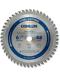 oshlun sbf-065048 6 1 2-inch 48 dientes TCG Hoja de sierra con 5 8-inch Arbor ((Knockout) para acero y metales ferrosos de diamante