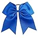 CN Girls Cheer Bow with Ponytail Holder for Cheerleading Girl Pack of 10, Electric Blue