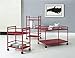 Marshall 2-Shelf Rolling Coffee Table Cart, Red Finish