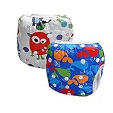 Storeofbaby 2pcs Baby Swim Diapers Reusable Washable Adjustable , Fits Newborn to Toddler (Pack of 2)