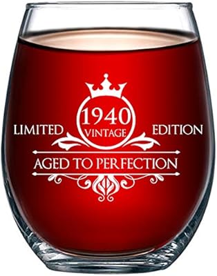 1939 80th Birthday Gifts For Women And Men Wine Glass Funny