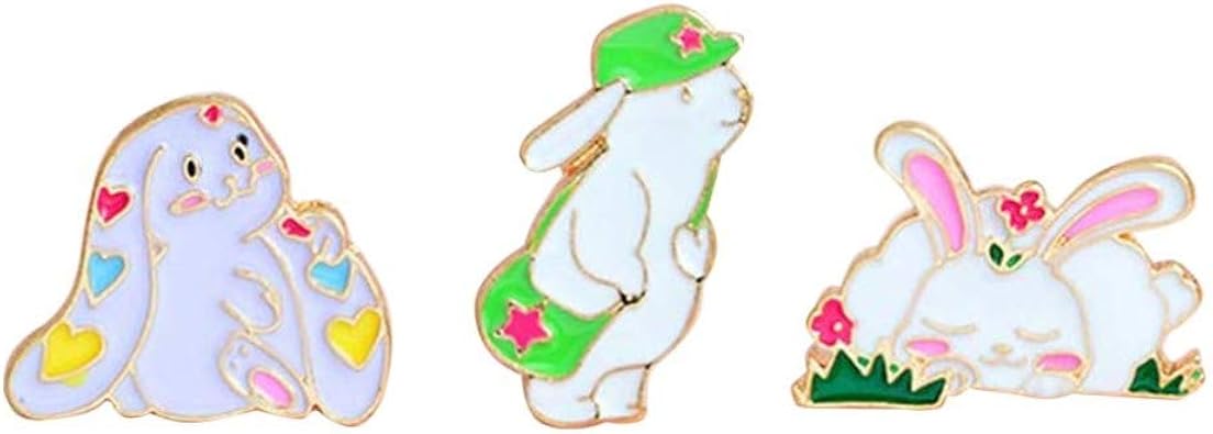 Amosfun 3 Pcs Paques Lapin Broche Broche Alliage Lapin Broche Vetements Decor Lapin Badge Dessin Anime Lapin Broche Broche Pour Fille Dame Portant Style Aleatoire Amazon Fr Bijoux