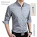 LOCALMODE Men's 100% Cotton Long Sleeve Plaid Slim Fit Button Down Dress Shirt X-Large Grey