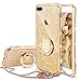 OCYCLONE Compatible with iPhone 8 Plus 7 Plus Case, Cute Glitter Diamond Rhinestone Bumper with Ring Grip Kickstand Protective Compatible with iPhone 8 Plus/ 7 Plus Case for Women Girl - Gold