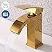 KES Bathroom Faucet Single Handle One Hole Vanity Sink Faucet cUPC NSF Certified Lead Free Brass Construction, Titanium Gold, L3109ALF-PG