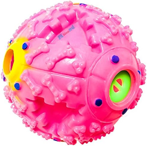 IQ Treat Ball Interactive Food Dispensing Dog Toy Funny Dog Puzzle and Dog Toys for Boredom and Thinking for Small/Middles/Large Dog by Mideand (4.7in, Pink)