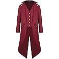 SIAEAMRG Renaissance Steampunk Tailcoat Halloween Costumes for Boys, Medieval Pirate Vampire Victorian Jacket Frock Coat Kids