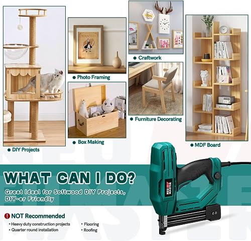 NEU MASTER Electric Brad Nailer, NTC0040-AU Electric Nail Gun/Staple Gun for DIY Project of Upholstery, Home Improvement and Woodworking