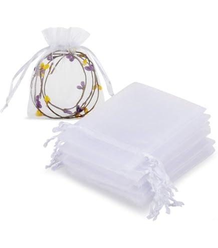 100 Sacchetti Regalo In Organza Trasparente Tendwarm – 8x10 Cm, Con Coulisse, Per Bomboniere E Festività