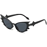 YLOIJO Bat Sunglasses Women Men Funny Cat Eye UV 400 Protection Goth Modern Retro Fashion Style Decorative Eyewear for Halloween Party Daily Supplies