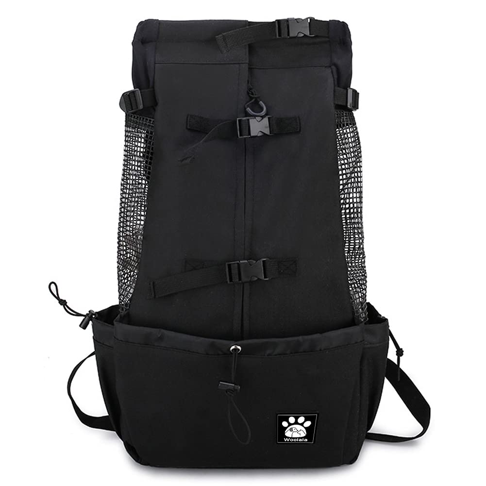 1-25KG Dog Carrier Bag with Drawstring Head Out Design, Ventilated Pet Backpack for Small Medium Dogs Daily Puppy Carrier for Walking Outdoor Safety/Comfortable/Lightweight (M-, Black)…