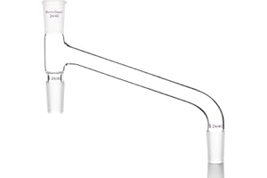 BorinGlass Glass Distilling Adapter, Borosilicate Glass 75 Degree Bent Chemistry Distillation Adapter with 24/40 Standard Joi