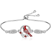 Talonior Cardinal Bracelet for Women Sterling Silver Red Cardinal Bracelet Memorial Cardinals Appear When Angels Are Near Bracelets Sympathy Jewelry Charms Christmas Gifts