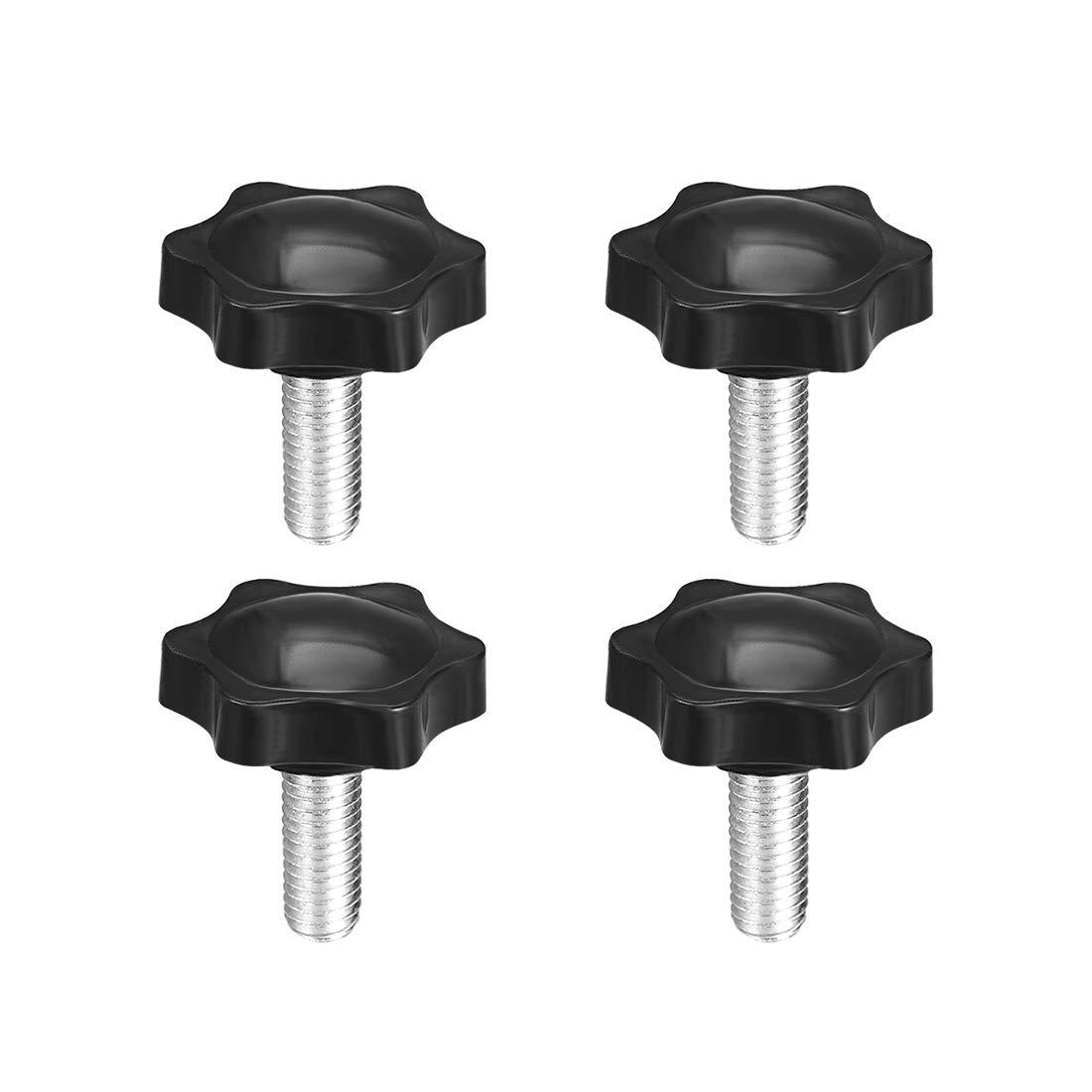 uxcell Clamping Screw Knob, 38mm Dia Plum Hex Shaped Grips Star Knob M8 x 16mm Male Thread, 4pcs